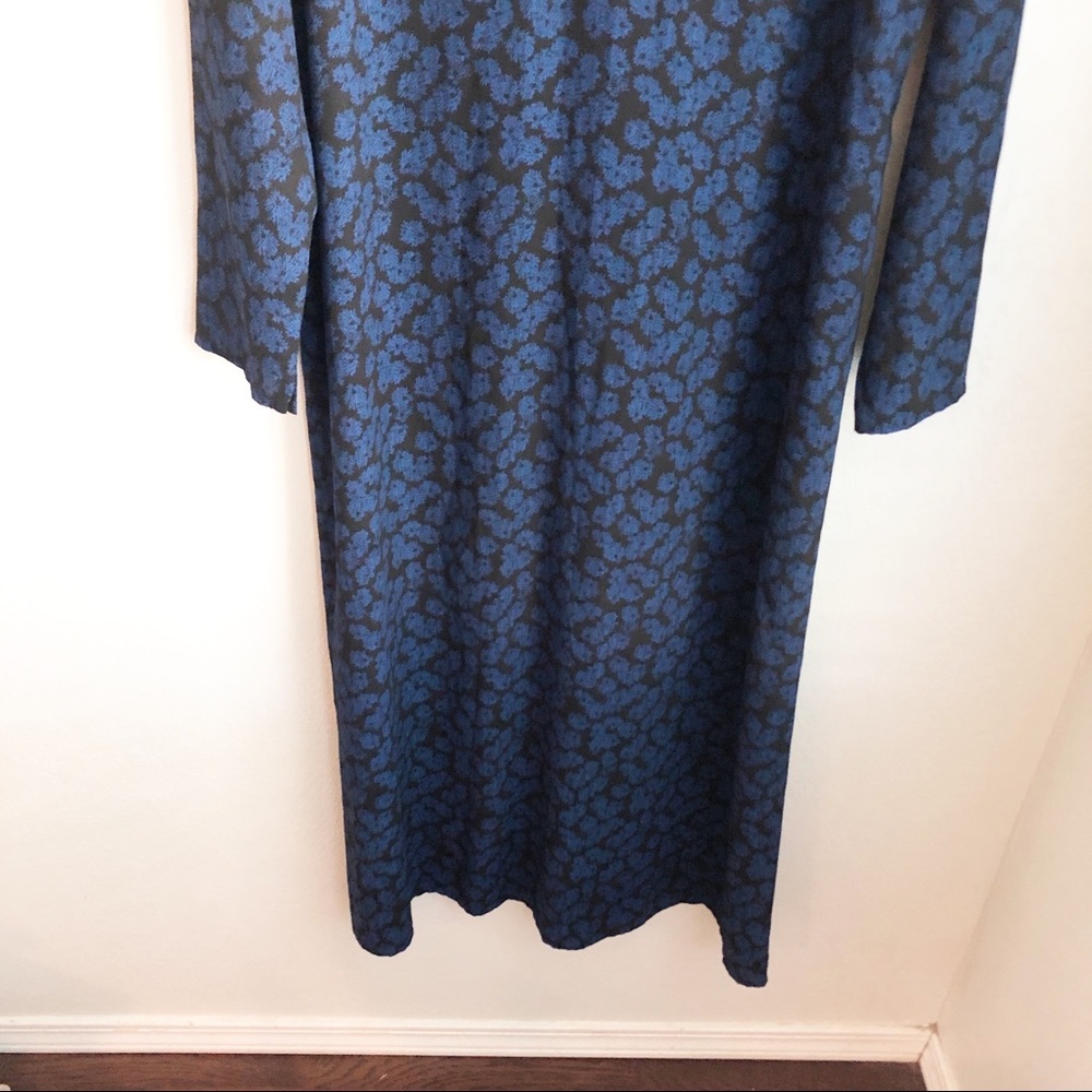 ELIZABETH and James Blue & Black Floral Button Back Maxi Dress L Modest Prairie - Picture 5 of 10